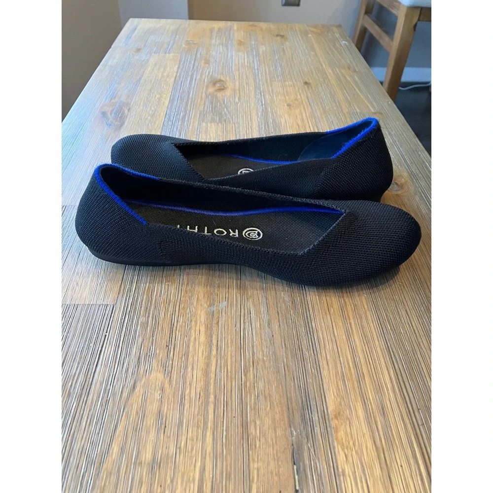 Rothy's The Daily Flat Mesh Washable Black size 7 Ballet Slip On‎